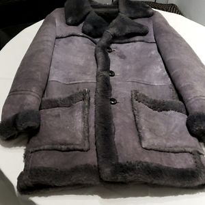 Men's Shearing Lamb coat.Gray  Size 38